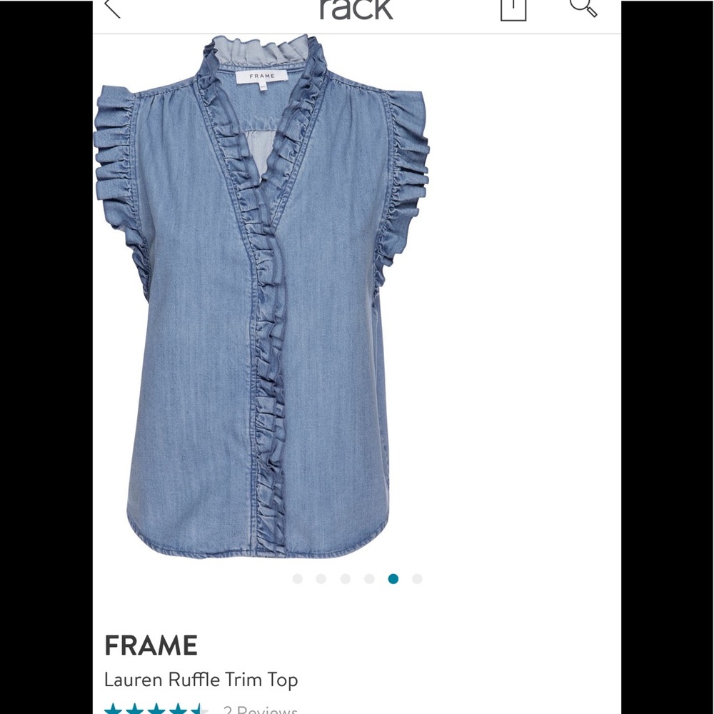 Frame Lauren Ruffle Trim Top Size XL (runs small, more like a L)